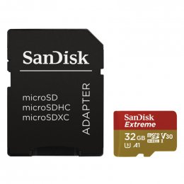 SanDisk Extreme/ micro SDHC/ 32GB/ 100MBps/ UHS-I U3 /  Class 10/ + Adaptér  (SDSQXAF-032G-GN6MA)