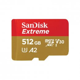 SanDisk Extreme/ micro SDXC/ 512GB/ 190MBps/ UHS-I U3 /  Class 10/ + Adaptér  (SDSQXAV-512G-GN6MA)