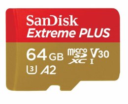 SanDisk Extreme PLUS/ micro SDXC/ 64GB/ 200MBps/ UHS-I U3 /  Class 10/ + Adaptér  (SDSQXBU-064G-GN6MA)