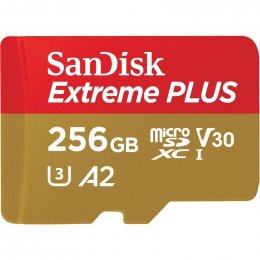 SanDisk Extreme PLUS/ micro SDXC/ 256GB/ 200MBps/ UHS-I U3 /  Class 10/ + Adaptér  (SDSQXBD-256G-GN6MA)