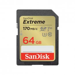 SanDisk Extreme/ SDXC/ 64GB/ 170MBps/ UHS-I U3 /  Class 10  (SDSDXV2-064G-GNCIN)