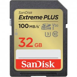 SanDisk Extreme PLUS/ SDHC/ 32GB/ 100MBps/ UHS-I U3 /  Class 10/ Černá  (SDSDXWT-032G-GNCIN)