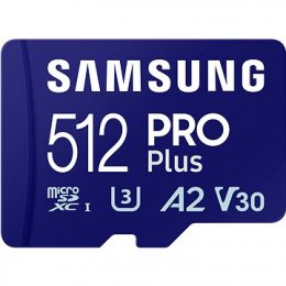 Samsung/ micro SDXC/ 512GB/ 180MBps/ Class 10/ + Adaptér/ Modrá  (MB-MD512SA/EU)