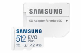Samsung EVO Plus/ micro SDXC/ 512GB/ UHS-I U3 /  Class 10/ + Adaptér/ Bílá  (MB-MC512SA/EU)