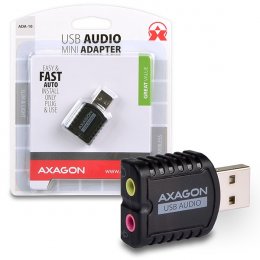 AXAGON ADA-10, USB 2.0 - externí zvuková karta MINI, 48kHz/ 16-bit stereo, vstup USB-A  (ADA-10)