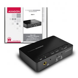 AXAGON ADA-71, USB2.0 - 7.1 audio SOUNDbox, SPDIF vstup/ výstup  (ADA-71)