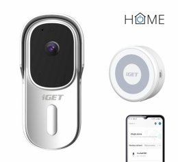 iGET HOME Doorbell DS1 White + CHS1 White - WiFi bateriový videozvonek, set s reproduktorem, CZ app  (DS1 White + CHS1)