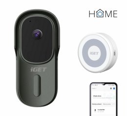 iGET HOME Doorbell DS1 Anthracite + CHS1 White - WiFi bateriový videozvonek, set s reproduktorem, CZ  (DS1 Anthracite+ CHS1)