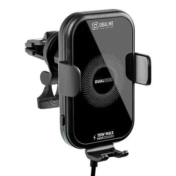 Univerzální samozavírací držák na mobilní telefony do auta s bezdrátovým dobíjením. - obrázek produktu