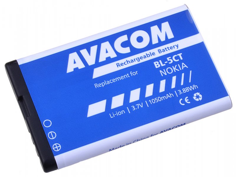 Baterie AVACOM GSNO-BL5CT-S1050A do mobilu Nokia 6303, 6730, C5, Li-Ion 3,7V 1050mAh - obrázek produktu