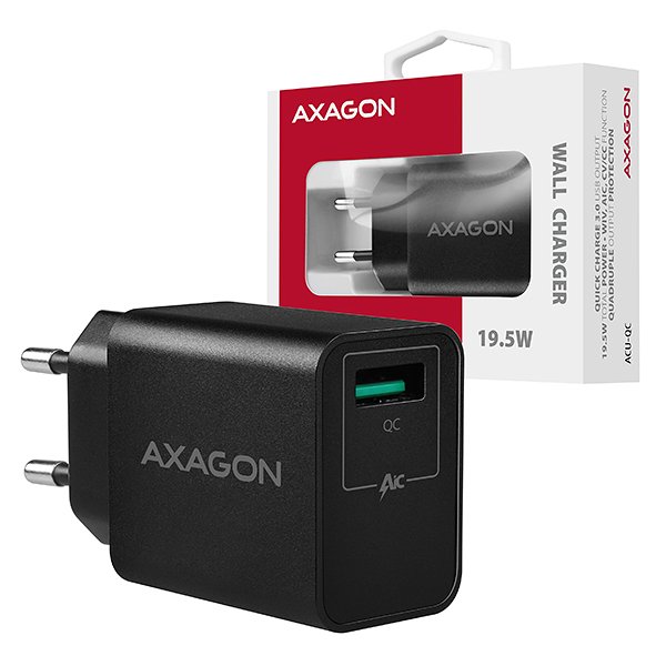 AXAGON ACU-QC, QUICK nabíječka do sítě, 1x port QC3.0/ AFC/ FCP/ SMART, 19.5W - obrázek produktu