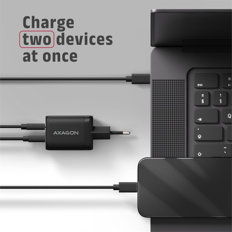 AXAGON ACU-PQ100, GaN nabíječka do sítě 100W, USB-A + USB-C, PD3.0 / PPS / QC4+ / SFC2.0 / Apple, černá - obrázek č. 9