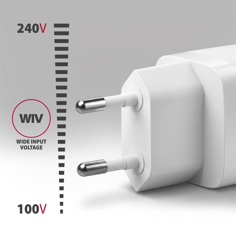 AXAGON ACU-PQ33W, GaN nabíječka do sítě 33W, USB-A + USB-C, PD3.0 / PPS / QC4+ / SFC2.0 / Apple, bílá - obrázek č. 4