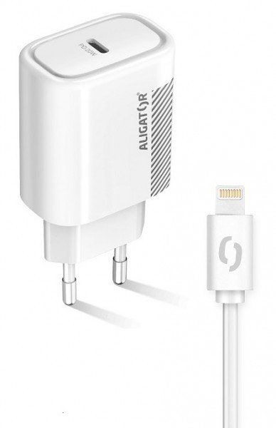 Aligator POWER DELIVERY 20W, USB-C, bílá, USB-C kabel pro iPhone/ iPad - obrázek č. 1