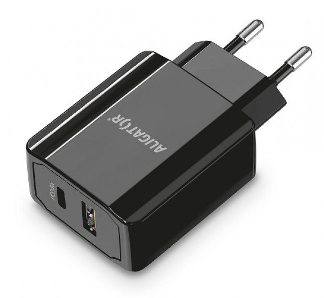 Aligator POWER DELIVERY 20W, USB + USB-C, černá - obrázek č. 1