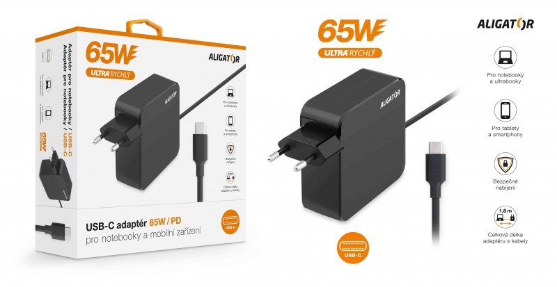 Aligator Power Delivery 65W USB-C adaptér - obrázek č. 4