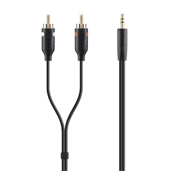 BELKIN Audio kabel 1 x 3,5mm - 2 x RCA, gold,portable Y, 1m - obrázek produktu