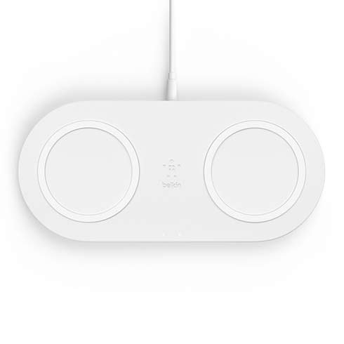 BELKIN Qi dualní podložka, 2x10W s adaptérem, bílá - obrázek produktu