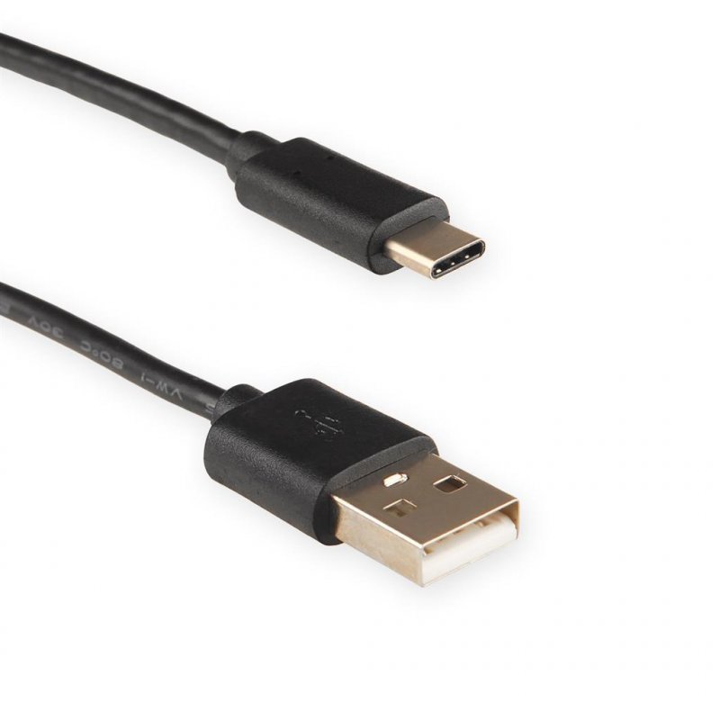 4World Kabel USB 2.0 , AM /  B Micro USB-C přenos dat/ nabíjení 0.3m černý - obrázek produktu