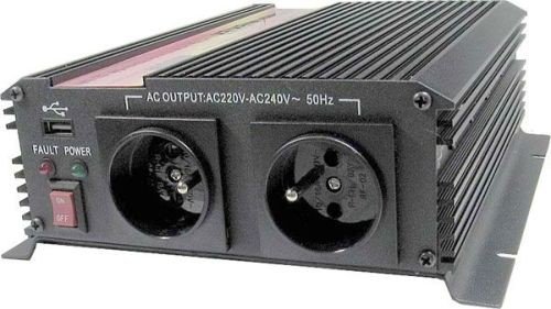 Měnič napětí Carspa CAR1KU-12 12V/ 230V+USB 1000W, modifikovaná sinus - obrázek produktu
