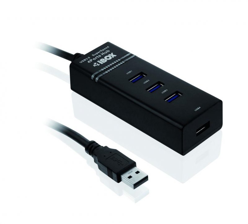 I-BOX HUB USB 3.0, 4 porty, černý - obrázek produktu