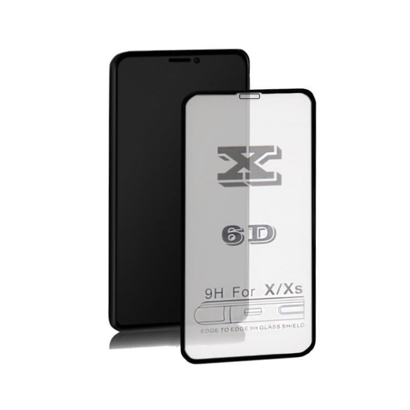 Qoltec tvrzené ochranné sklo premium pro smartphony iPhone Xs Black 6D Full Cove - obrázek produktu