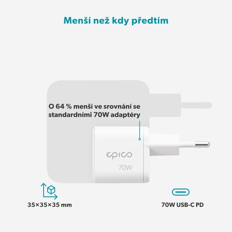 Epico Micro AVS GaN 70W dynamický adaptér EA70b - obrázek č. 3