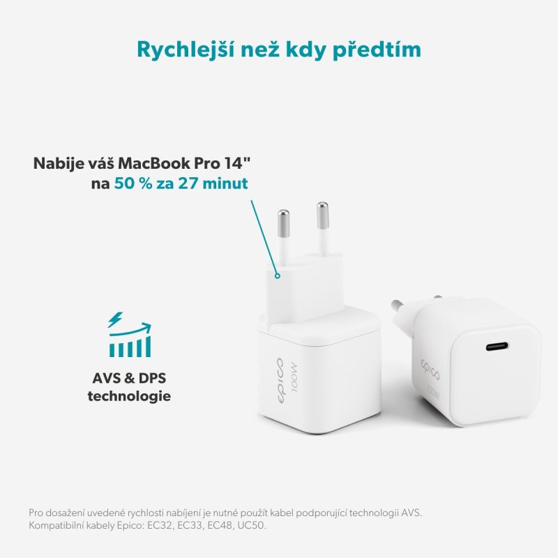 Epico Micro AVS GaN 100W dynamický adaptér EA100b - obrázek č. 4