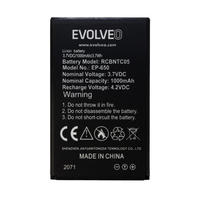 EVOLVEO orig. baterie 1000 mAh pro EasyPhone XG (EP-650) - obrázek produktu