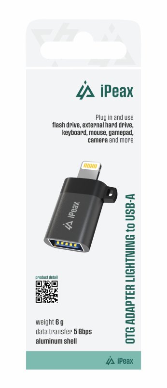 ADAPTÉR OTG LIGHTNING  /  USB-A (samice) ČERNÝ - obrázek produktu