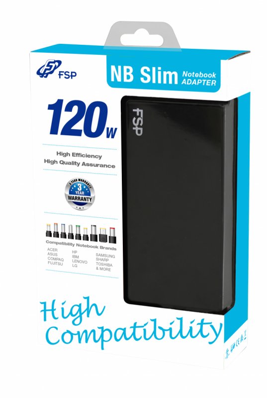 FSP/ Fortron NB 120 Slim napájecí adaptér k notebooku, 120W, 19V - obrázek č. 3