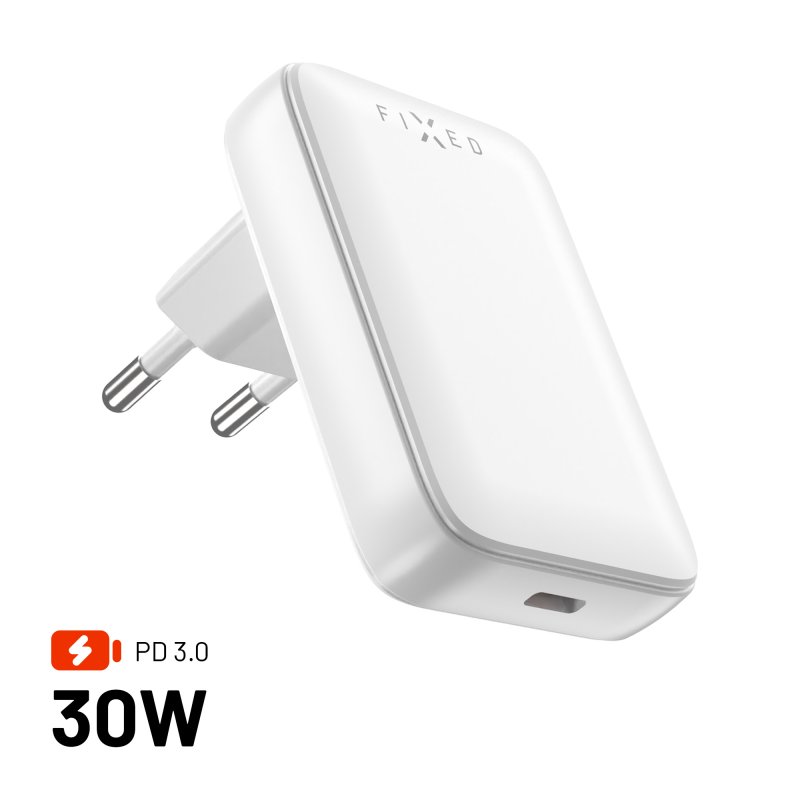 Síťová GaN nabíječka FIXED Slim s USB-C, PD, 30W - obrázek produktu