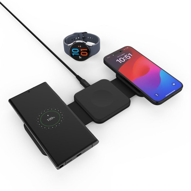 QI skládací nabíječka 3v1 FIXED Flex for Samsung - obrázek produktu