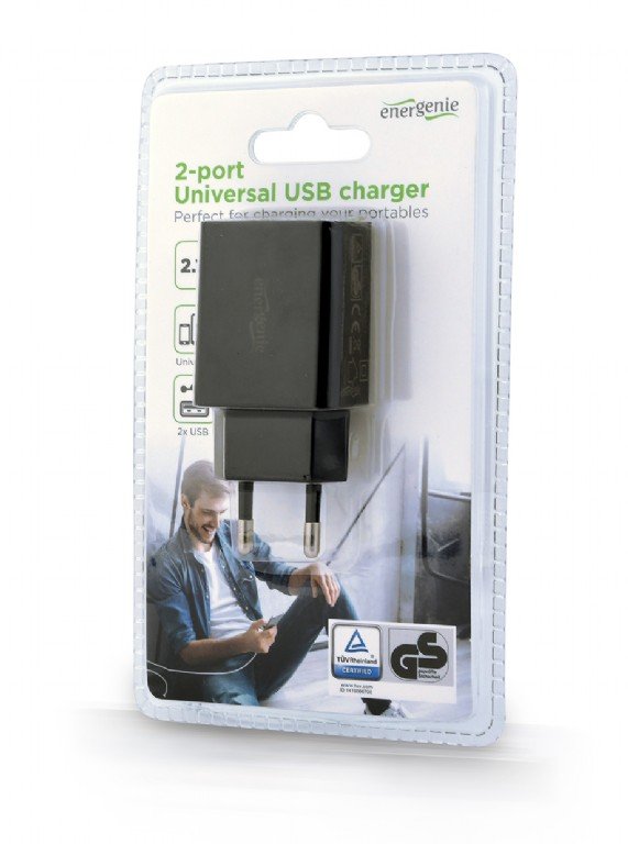 Gembird 2x USB nabíječka 2,1A, černá - obrázek č. 1