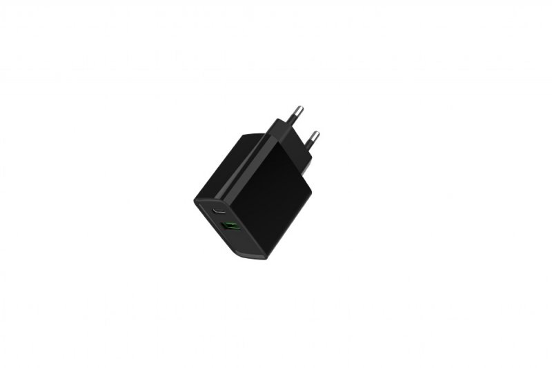 GEMBIRD PD nabíječka USB-A USB C 20W černá - obrázek produktu