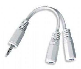 Kabel.rozdvojka jack 3,5na2x3,5mm M/ F,10cm, audio - obrázek produktu