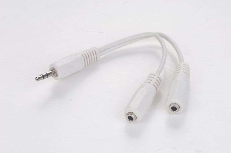 Kabel.rozdvojka jack 3,5na2x3,5mm M/ F,10cm, audio - obrázek č. 1