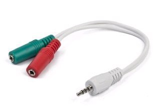 Gembird kabelová rozdvojka jack 3,5mm (4 pólový) na 2x3,5mm M/ F, 20cm, audio - obrázek produktu