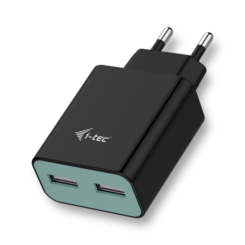 i-tec USB Power Charger 2 Port 2.4A Black - obrázek produktu