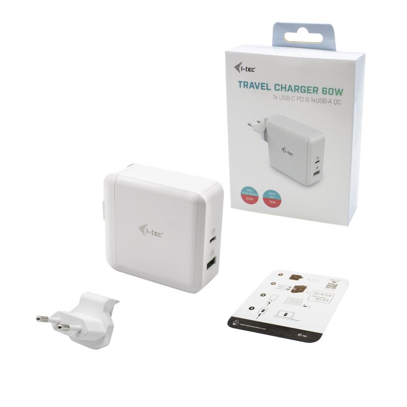 i-tec USB-C Travel Charger 60W + USB-A Port 18W - obrázek č. 2