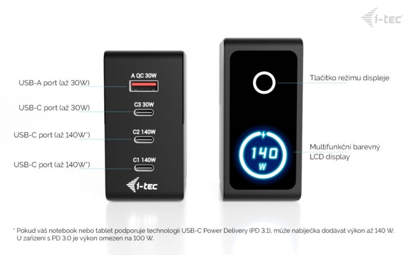 i-tec 140W Intelligent Multiport USB Charger - obrázek č. 2