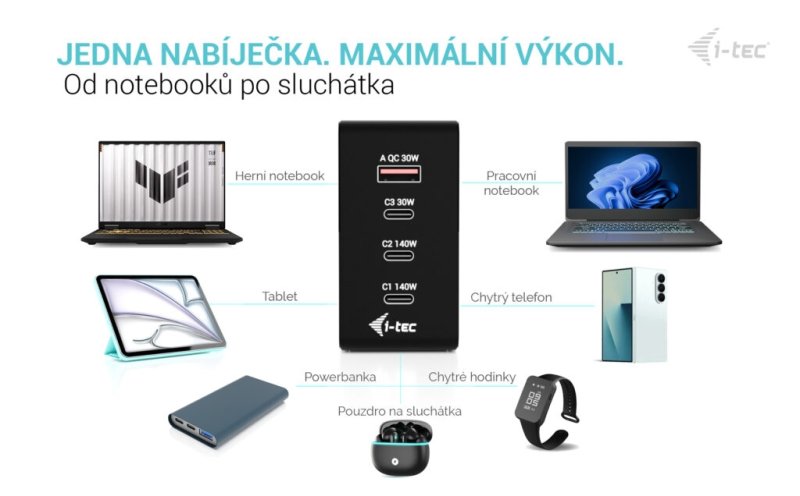 i-tec 140W Intelligent Multiport USB Charger - obrázek č. 4