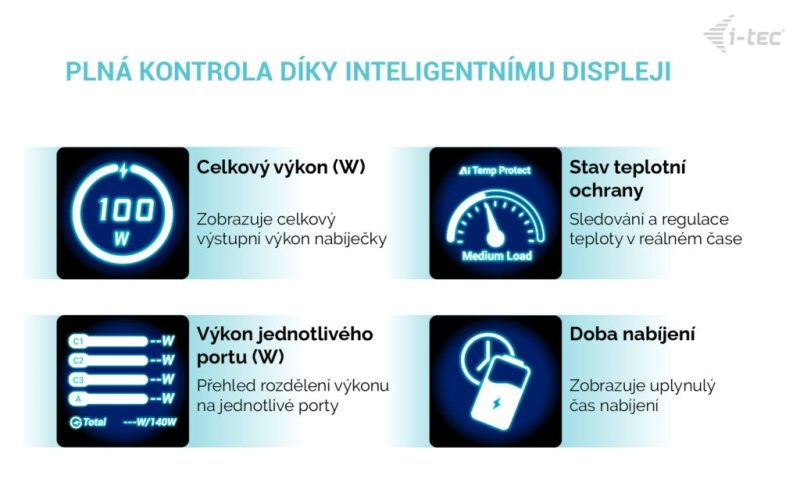 i-tec 100W Intelligent Multiport USB Charger - obrázek č. 4