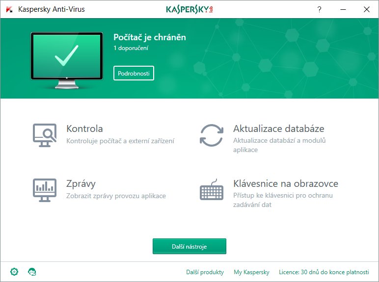 Kaspersky Antivirus 1x 1 rok Nová - obrázek č. 1