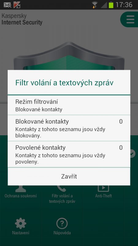 Kaspersky Internet Security Android 1x 1 rok Obnova - obrázek č. 5