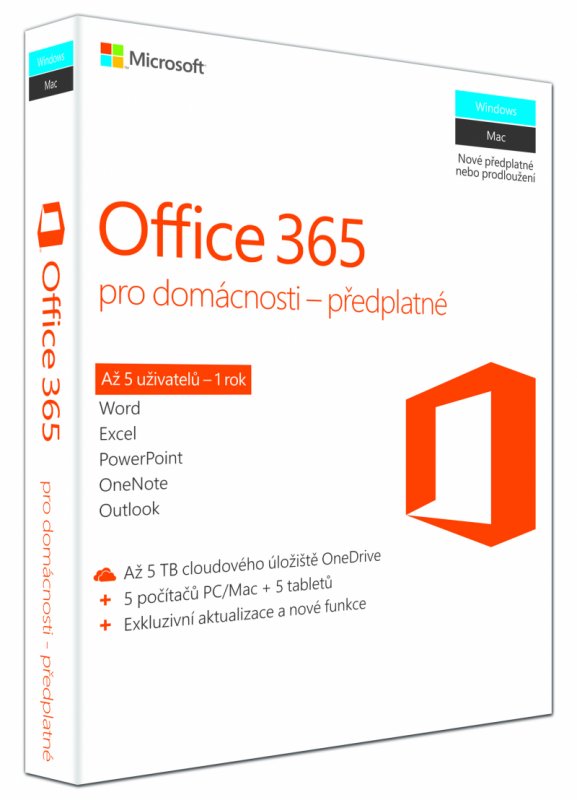 Office 365 Home 32-bit/ x64 CZ pronájem - obrázek produktu