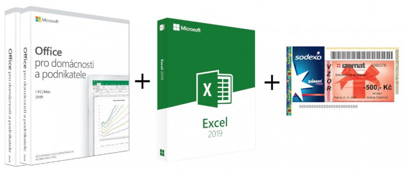 Office 2019 pro dom. a podnikatele CZ,2pk + Excel kniha zdarma - obrázek produktu