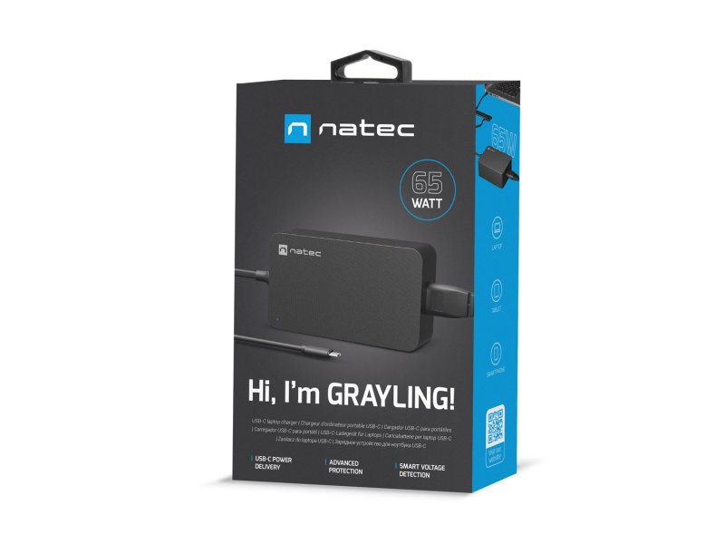 Nabíječka Natec GRAYLING 65W USB-C pro notebooky, tablety, smartphony - obrázek č. 3