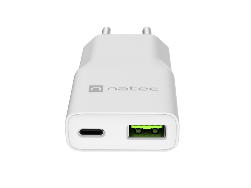 Univerzální USB nabíječka Natec RIBERA GaN SLIM, 20 W, 1X USB-A + 1X USB-C, Bílá - obrázek č. 7
