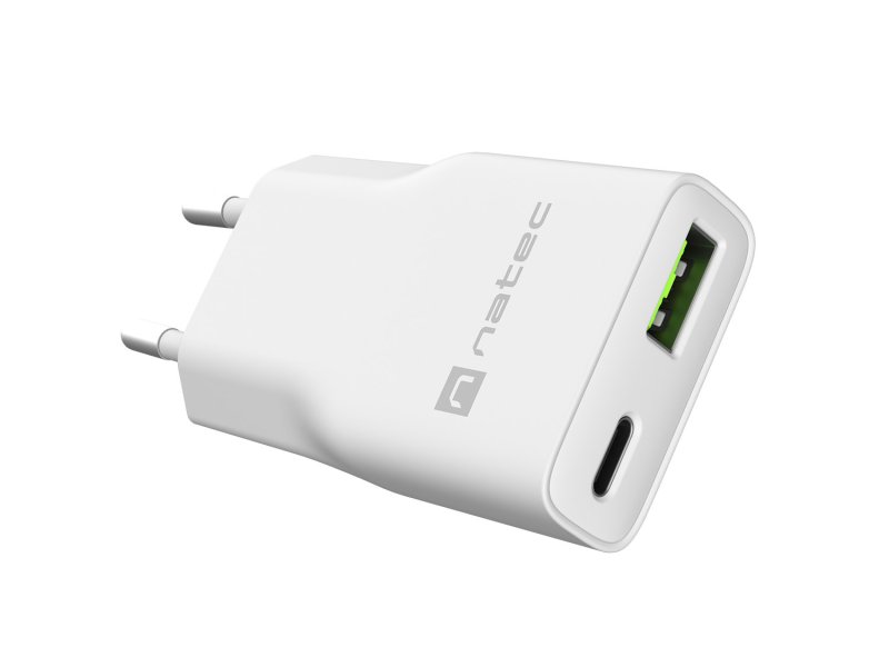 Univerzální USB nabíječka Natec RIBERA GaN SLIM, 20 W, 1X USB-A + 1X USB-C, Bílá - obrázek č. 8